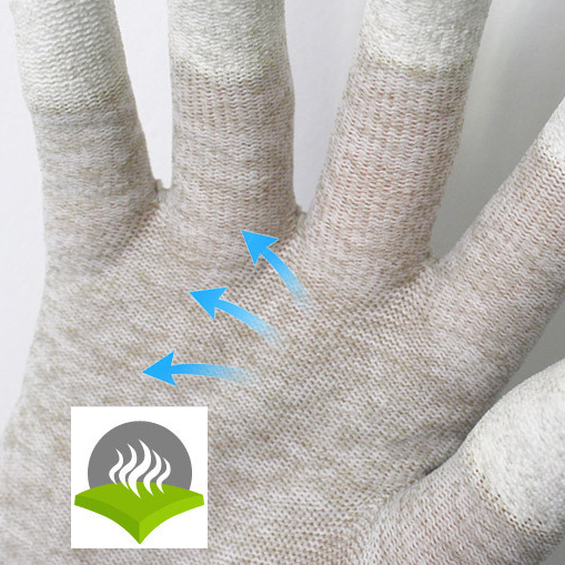 ESD PU Coated Nylon/Copper Gloves; Fingertips/Palm coated