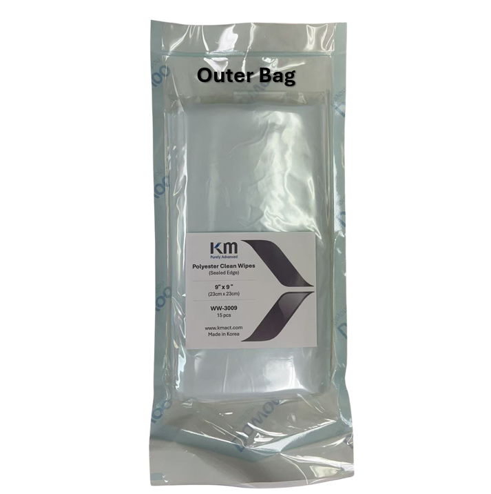 KM Polyester Heat Sealed Edge Wipers (Class ISO 3+); WW-3009