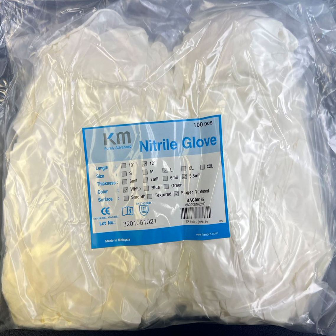 KM Powder-free Nitrile Clean Gloves (ISO Class 5+)
