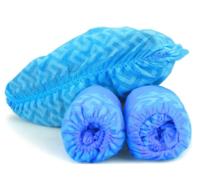 Disposable Non-woven Shoe Covers, Blue/Black/White