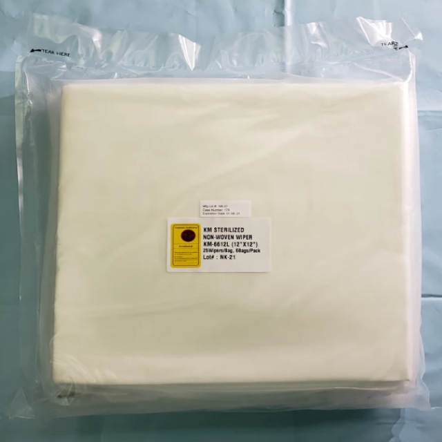 KM Sterilized Nonwoven Wipers (class ISO 6+); KM-6612L