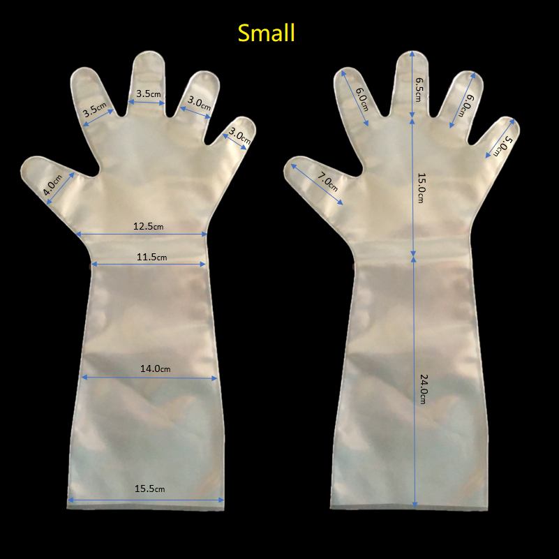 KM Virgin PE Gloves, Elbow Length (ISO Class 3+); Solar Cell