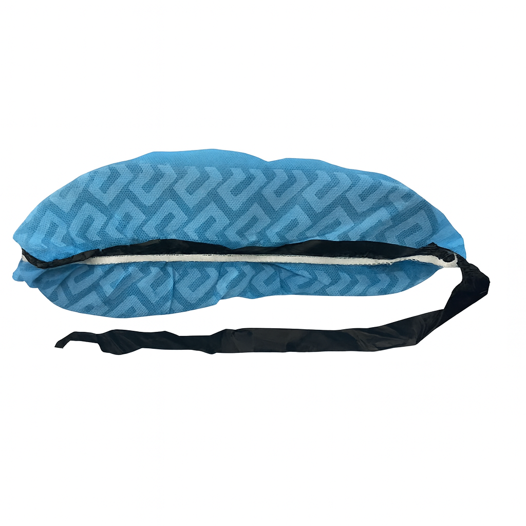 Disposable ESD Non-woven PP Shoe Covers, Blue/Black/White