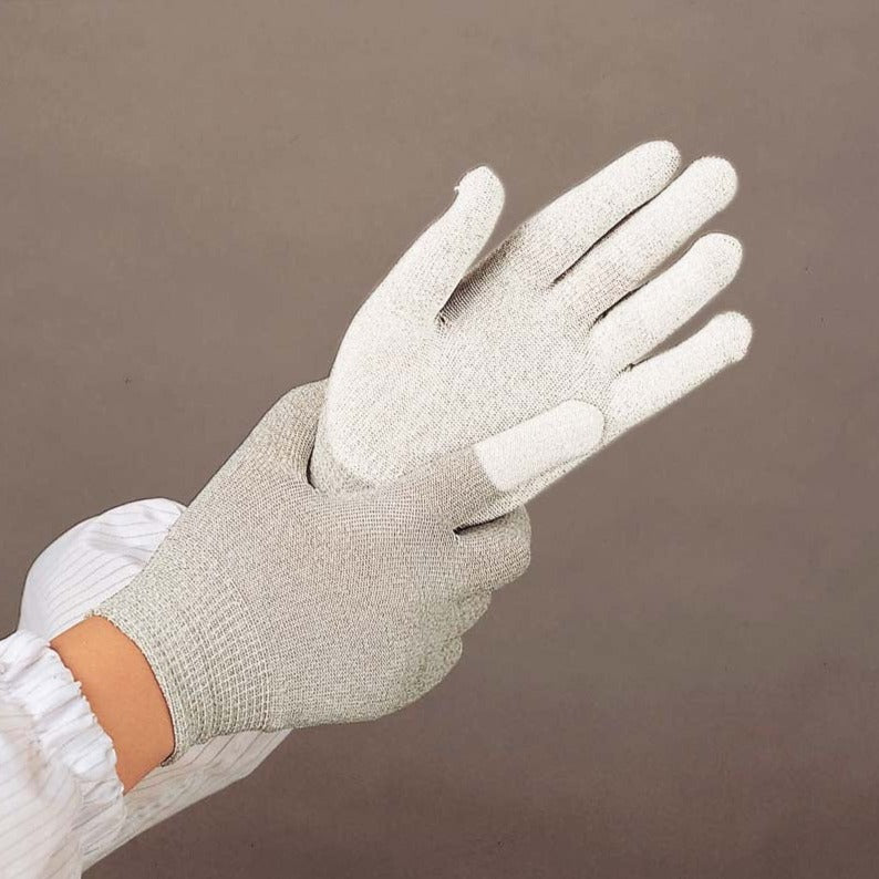 ESD PU Coated Nylon/Copper Gloves; Fingertips/Palm coated