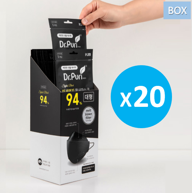 Dr. Puri KF94 Micro-dust Protection Premium Mask (White/Black, S, M, L)