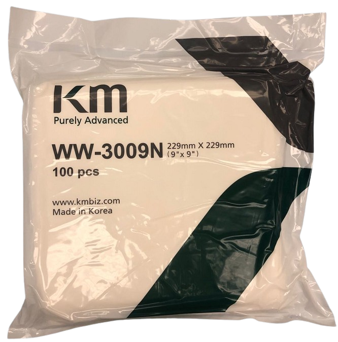KM Polyester Heat Sealed Wipers (Class ISO 5+); WW-3009N, 3009NB