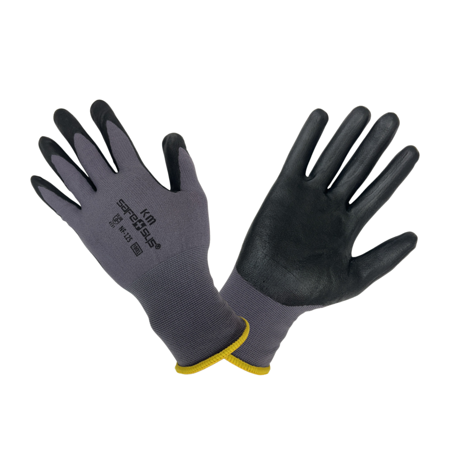 KM Micro-foam Nitrile Coated PPE Gloves [Flat/Dots]