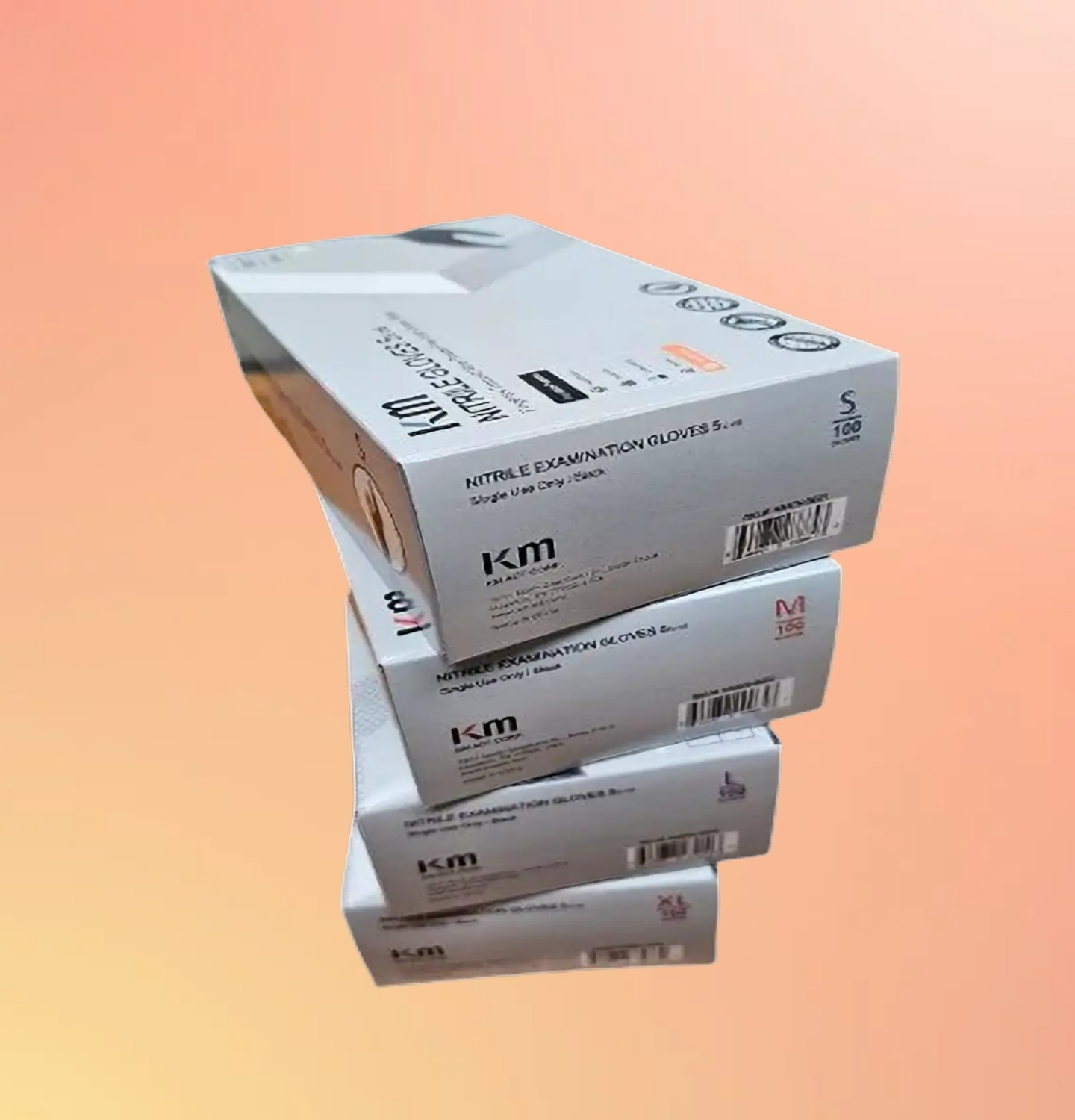 KM Nitrile Exam Gloves 5.5 Mil, Fingertips Textured; Black